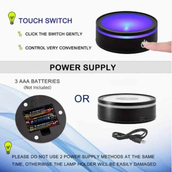 LED Display Stand Multi-Color Options Round Black Battery or USB NWT - Picture 4 of 4